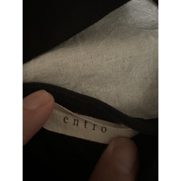 🌵4/$25 Entro Women's Size Large L Black Dress 3/4 Sleeve Keyhole Flowy Soft - Picture 2 of 7